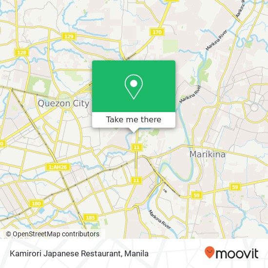 Kamirori Japanese Restaurant, F de la Rosa St Loyola Heights, Quezon City map