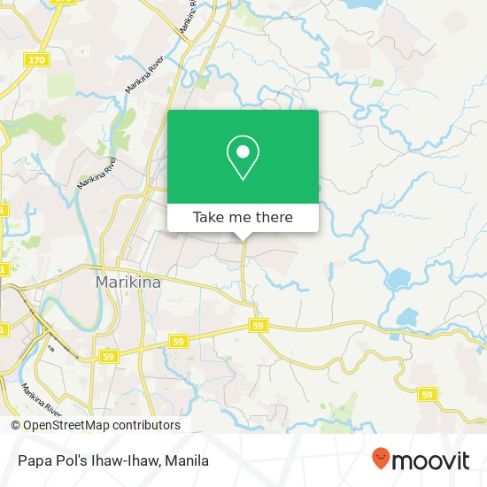 Papa Pol's Ihaw-Ihaw, Rainbow St Concepcion Dos, Marikina map