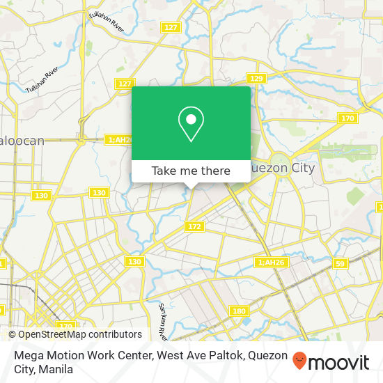 Mega Motion Work Center, West Ave Paltok, Quezon City map