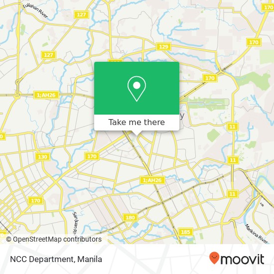 NCC Department, Pinyahan, Quezon City map