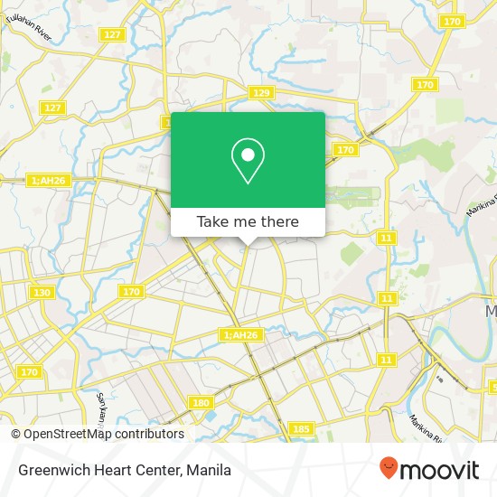 Greenwich Heart Center, Matalino Central, Quezon City map