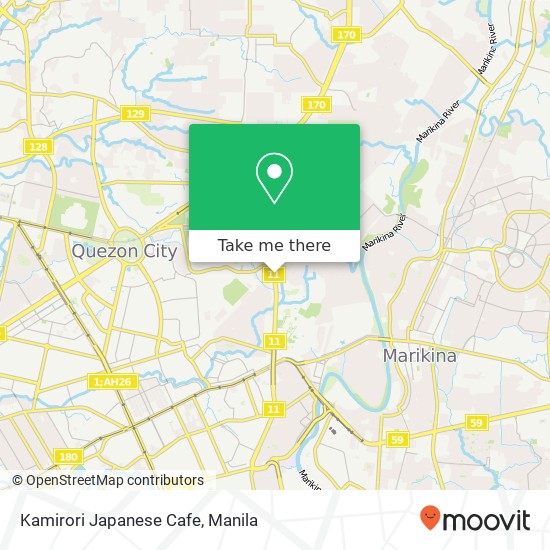 Kamirori Japanese Cafe, Katipunan Ave Pansol, Quezon City map