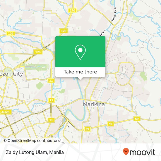 Zaldy Lutong Ulam, Kabayani St Malanday, Marikina map