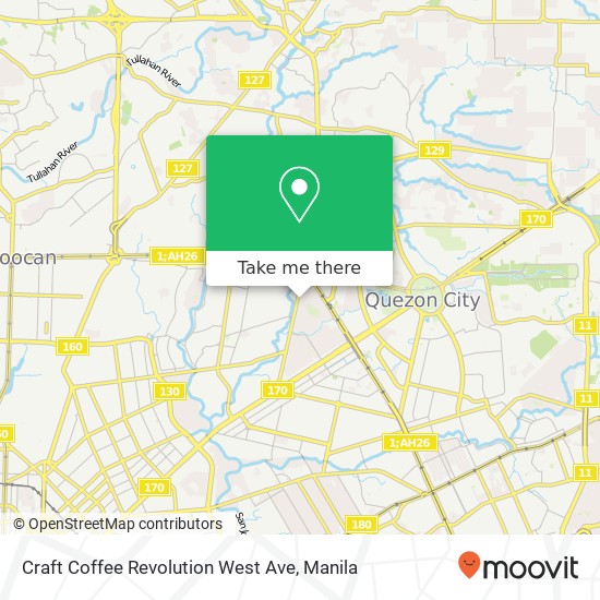 Craft Coffee Revolution West Ave, West Ave Phil-am, Quezon City map