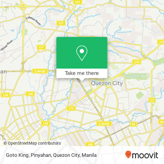 Goto King, Pinyahan, Quezon City map