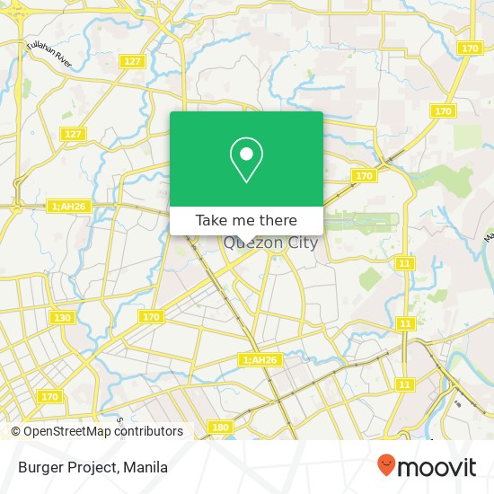 Burger Project, Pinyahan, Quezon City map