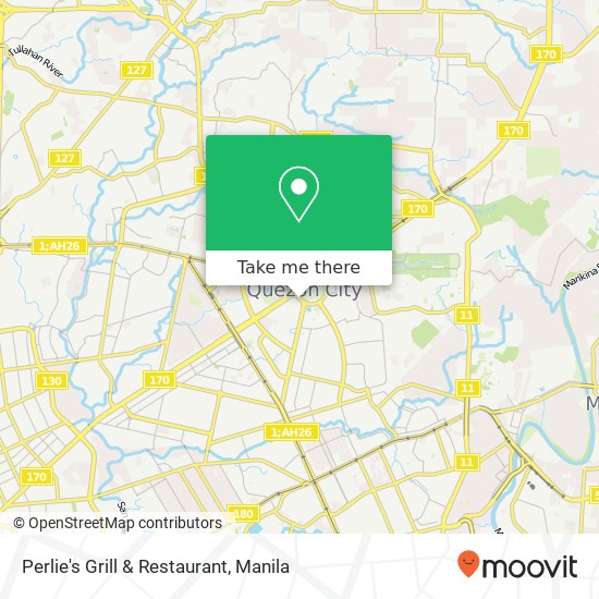 Perlie's Grill & Restaurant, Elliptical Rd Pinyahan, Quezon City map