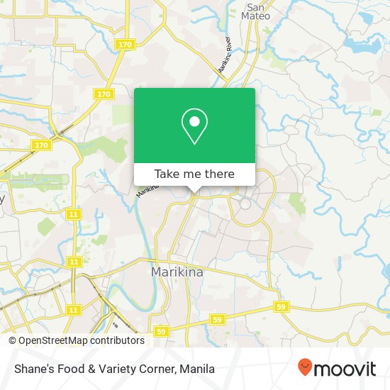 Shane's Food & Variety Corner, C. Bautista St Concepcion Uno, Marikina map