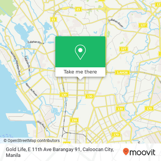 Gold Life, E 11th Ave Barangay 91, Caloocan City map