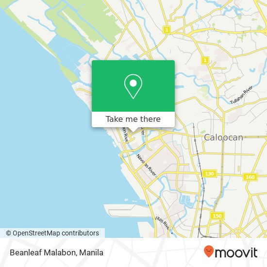 Beanleaf Malabon, Rizal Ave Tañong Pob., Malabon map