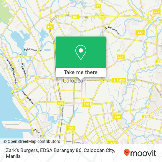 Zark's Burgers, EDSA Barangay 86, Caloocan City map