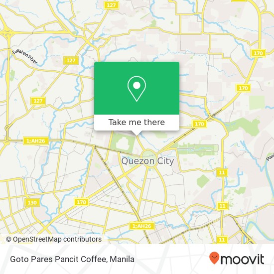 Goto Pares Pancit Coffee, Visayas Ave Vasra, Quezon City map