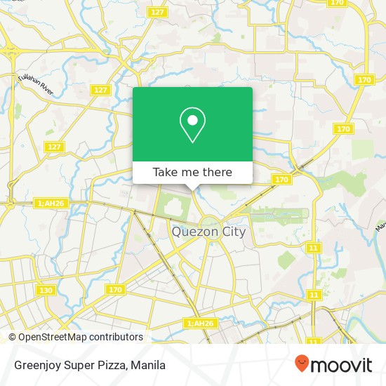 Greenjoy Super Pizza, Visayas Ave Vasra, Quezon City map