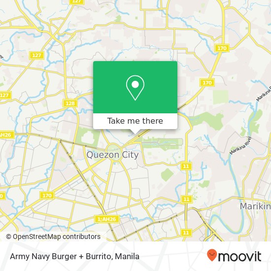 Army Navy Burger + Burrito, U.P. Campus, Quezon City map
