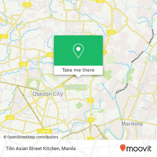 Tilin Asian Street Kitchen, Balagtas St U.P. Campus, Quezon City map