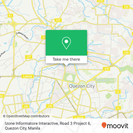 Izone Informatore Interactive, Road 3 Project 6, Quezon City map