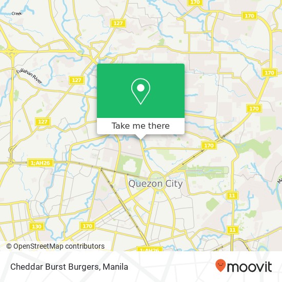 Cheddar Burst Burgers, Visayas Ave Vasra, Quezon City map