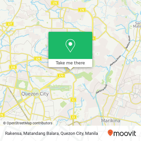 Rakensa, Matandang Balara, Quezon City map