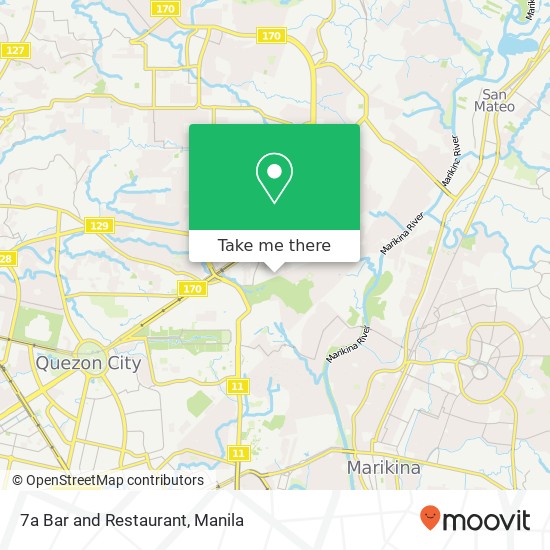 7a Bar and Restaurant, 7A Capitol Hills Dr Matandang Balara, Quezon City map