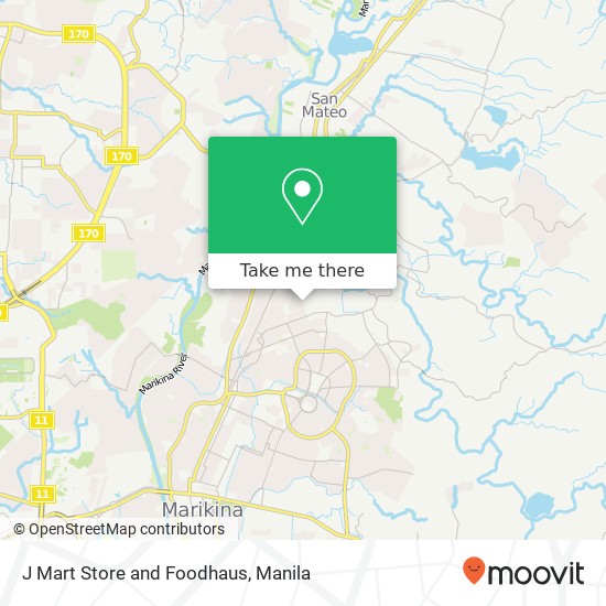 J Mart Store and Foodhaus, R. Palma St Parang, Marikina map