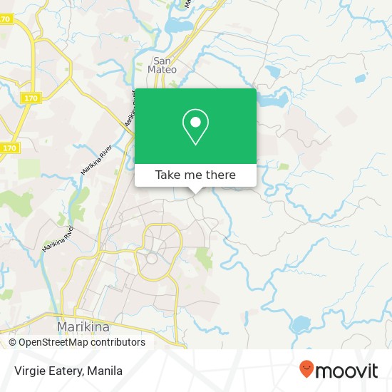 Virgie Eatery, Parang, Marikina map