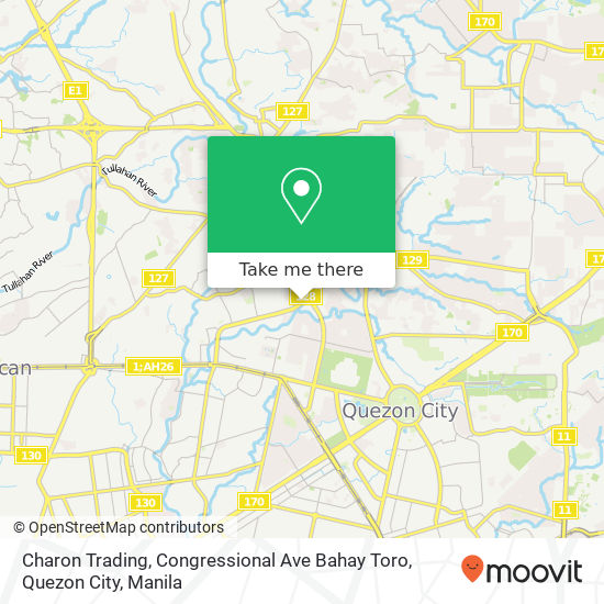 Charon Trading, Congressional Ave Bahay Toro, Quezon City map
