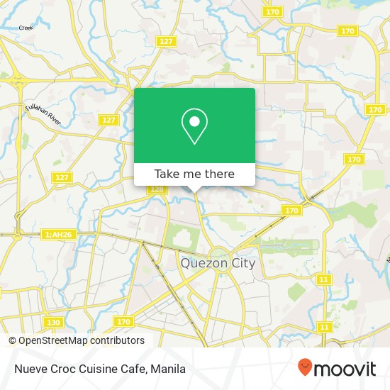 Nueve Croc Cuisine Cafe, Visayas Ave Bahay Toro, Quezon City map