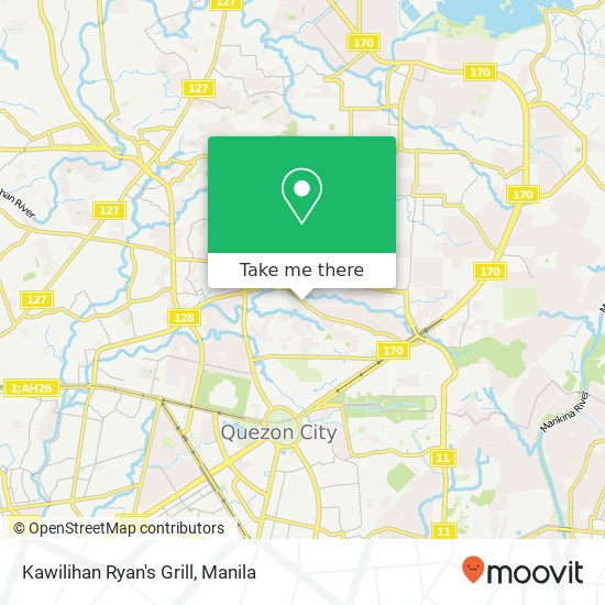 Kawilihan Ryan's Grill, Tandang Sora Ave Culiat, Quezon City map
