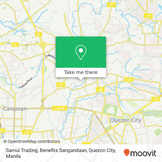 Samui Trading, Benefits Sangandaan, Quezon City map