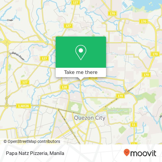 Papa Natz Pizzeria, Visayas Ave Bahay Toro, Quezon City map