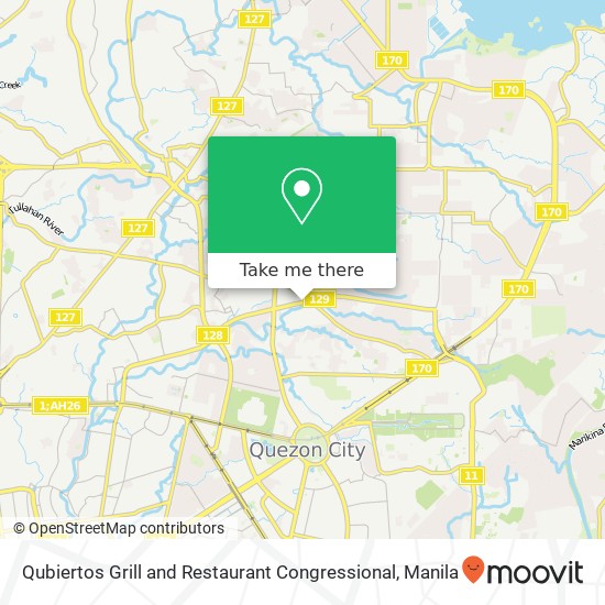 Qubiertos Grill and Restaurant Congressional, Congressional Ave. Ext Pasong Tamo, Quezon City map