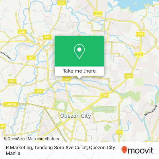 R Marketing, Tandang Sora Ave Culiat, Quezon City map