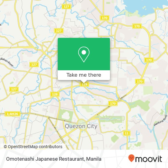 Omotenashi Japanese Restaurant, Congressional Ave. Ext Pasong Tamo, Quezon City map