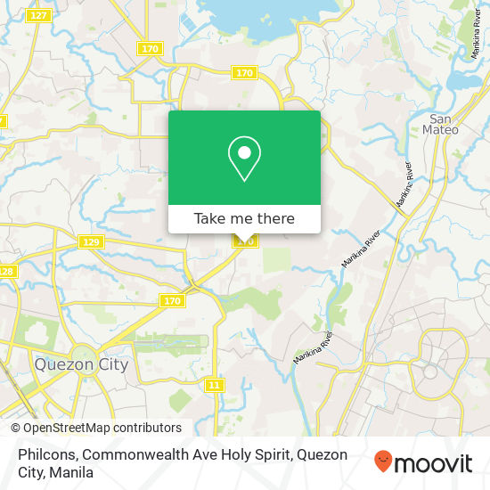 Philcons, Commonwealth Ave Holy Spirit, Quezon City map