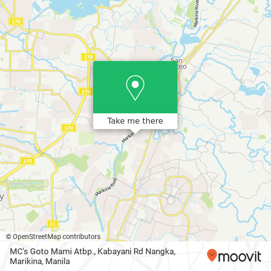 MC's Goto Mami Atbp., Kabayani Rd Nangka, Marikina map