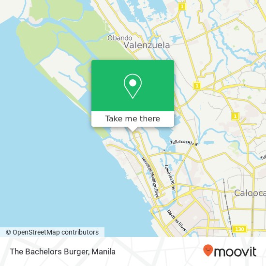The Bachelors Burger, Naval Hulong Duhat, Malabon map