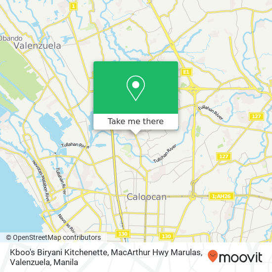 Kboo's Biryani Kitchenette, MacArthur Hwy Marulas, Valenzuela map