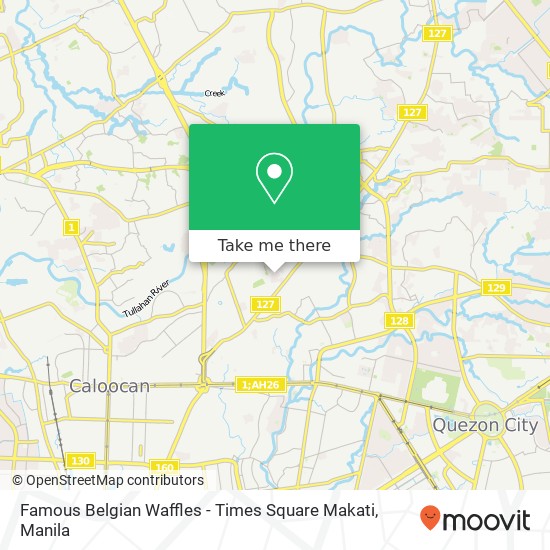 Famous Belgian Waffles - Times Square Makati, Pacific Baesa, Quezon City map