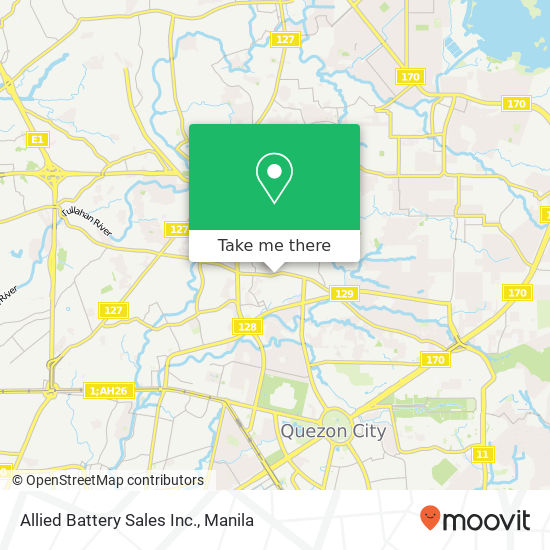 Allied Battery Sales Inc., Tandang Sora Ave Tandang Sora, Quezon City map