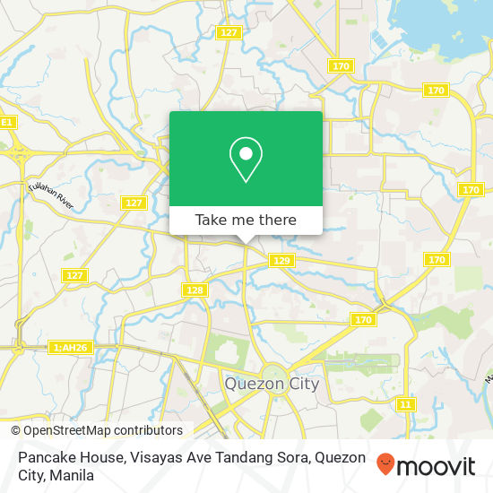 Pancake House, Visayas Ave Tandang Sora, Quezon City map