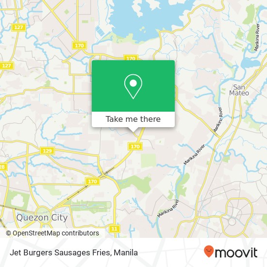 Jet Burgers Sausages Fries, 18 Holy Spirit Dr Holy Spirit, Quezon City map