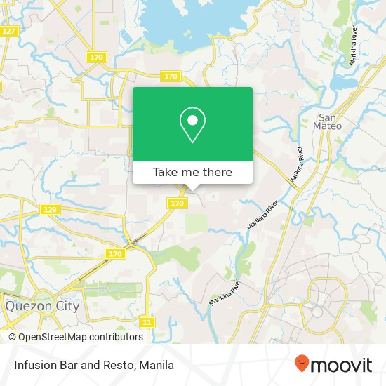 Infusion Bar and Resto, Batasan Hills, Quezon City map