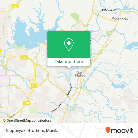 Teppanyaki Brothers, Bonifacio Bagong Silangan, Quezon City map