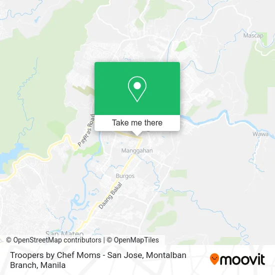 Troopers by Chef Moms - San Jose, Montalban Branch map