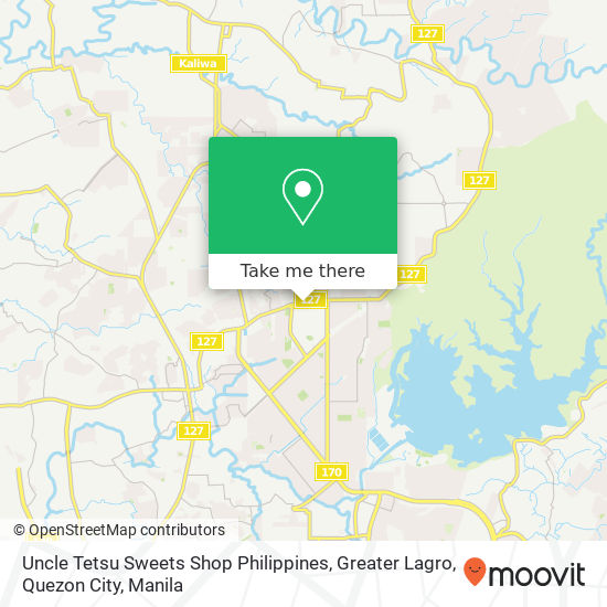 Uncle Tetsu Sweets Shop Philippines, Greater Lagro, Quezon City map