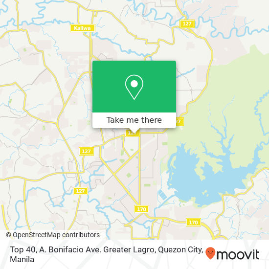 Top 40, A. Bonifacio Ave. Greater Lagro, Quezon City map