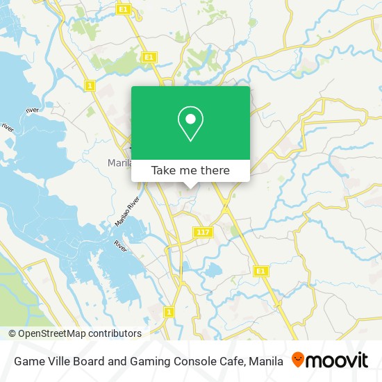 Game Ville Board and Gaming Console Cafe map