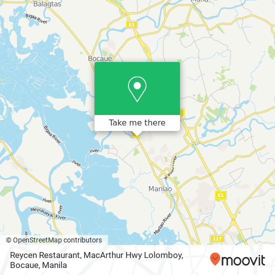 Reycen Restaurant, MacArthur Hwy Lolomboy, Bocaue map