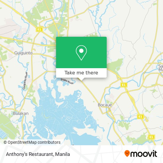 Anthony's Restaurant map