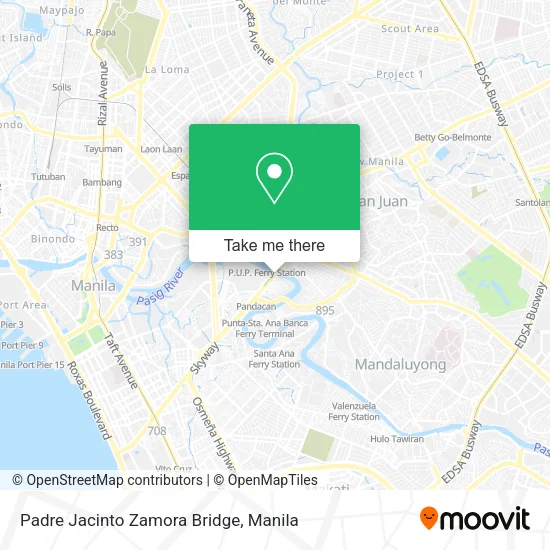 Padre Jacinto Zamora Bridge map